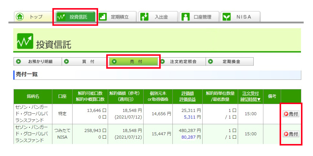 解約注文
